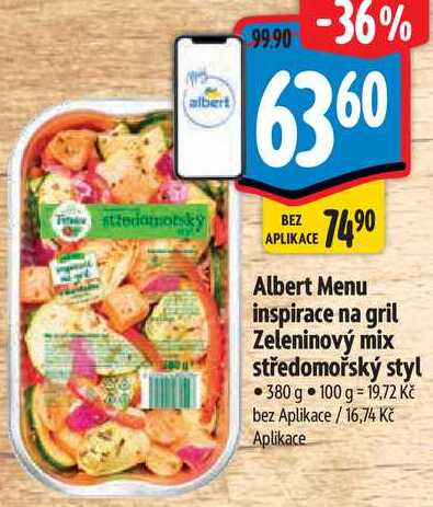 Albert Menu inspirace na gril Zeleninový mix středomořský styl, 380 g