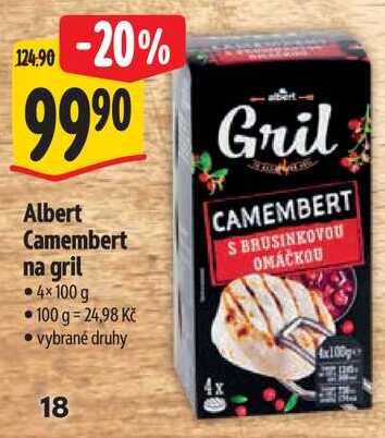 Albert Camembert na gril, 4x 100 g