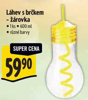 Láhev s brčkem - žárovka 