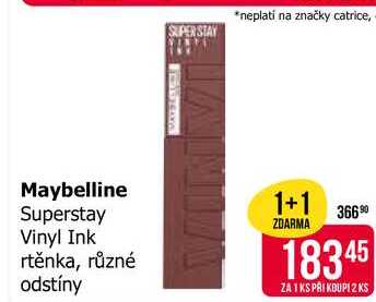Maybelline Superstay Vinyl Ink rtěnka, různé odstíny 