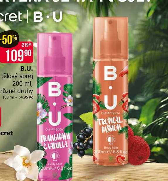 B.U. tělový sprej 200 ml