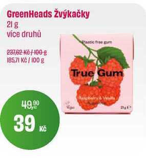 GreenHeads Žvýkačky 21 g 
