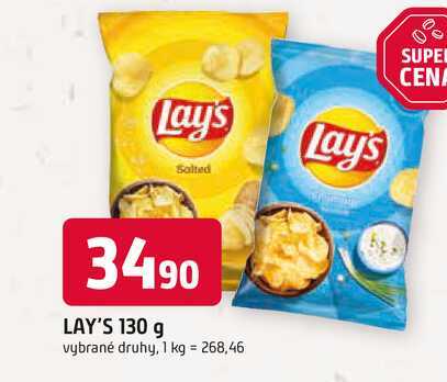 LAY'S 130 g vybrané druhy