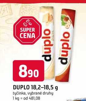 Kinder Duplo Oplatka s polevou z mléčné čokolády a lískooříškovou náplní 18,2g
