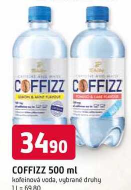COFFIZZ 500 ml kofeinová voda, 