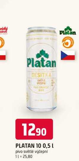 PLATAN 10° 0,5 L pivo světlé výčepní, plechovka