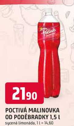 Poděbradka Poctivá Malinovka 1,5l
