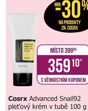 Cosrx Advanced Snail92 pleťový krém v tubě 100 g 