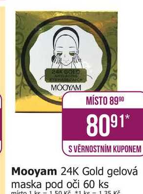Mooyam 24K Gold gelová maska pod oči 60 ks 