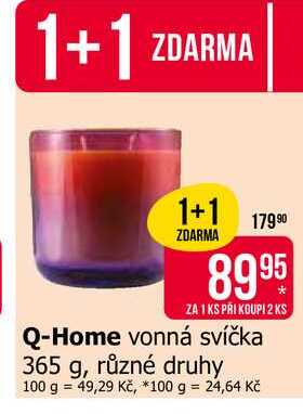 Q-Home vonná svíčka 365 g, různé druhy 