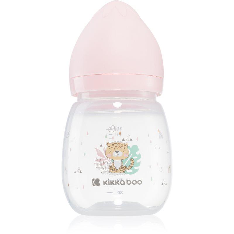 Kikkaboo Savanna Anti-colic Feeding Bottle kojenecká láhev 3 m+ Pink 180 ml