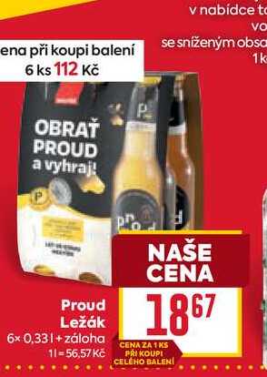 Proud Ležák 6× 0,33l