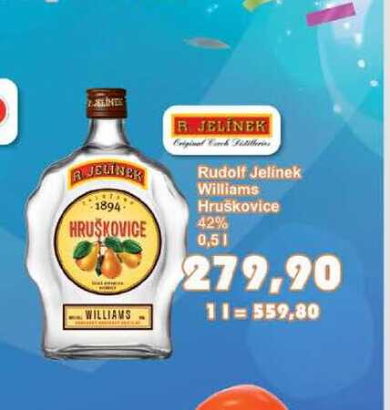 Rudolf Jelinek Williams Hruškovice 42% 0,5l