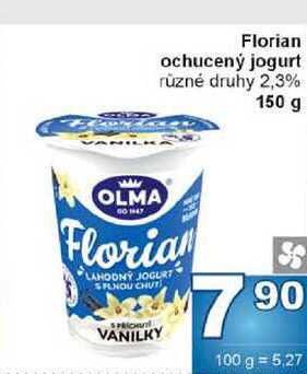 Florian ochucený jogurt různé druhy 2,3% 150 g 