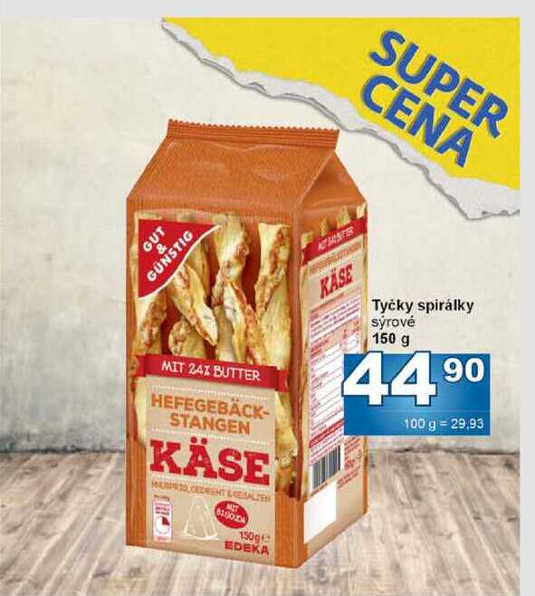 Tyčky spirálky sýrové 150 g 