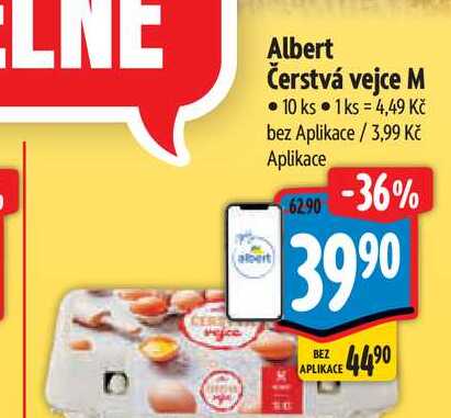  Albert Čerstvá vejce M 10 ks  