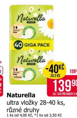 Naturella Classic camomile hygienické vložky s jemnou vůní 40 ks