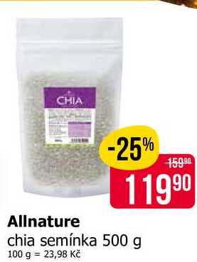 Allnature chia semínka 500 g 