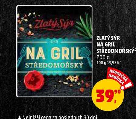 ZLATÝ SÝR NA GRIL STREDOMOŘSKÝ, 200 g  