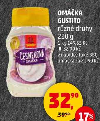 OMÁČKA GUSTITO různé druhy, 220 g  