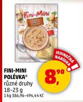 FINI-MINI POLÉVKA různé druhy, 18-23 g 