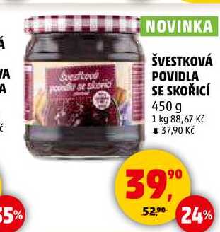 ŠVESTKOVÁ POVIDLA SE SKOŘICÍ, 450 g 