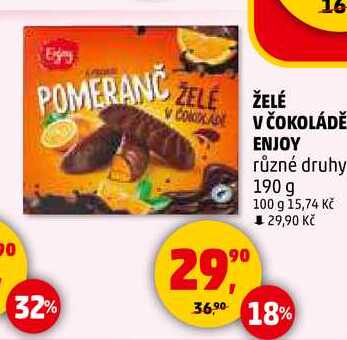 ŽELÉ V ČOKOLÁDĚ ENJOY různé druhy, 190 g  