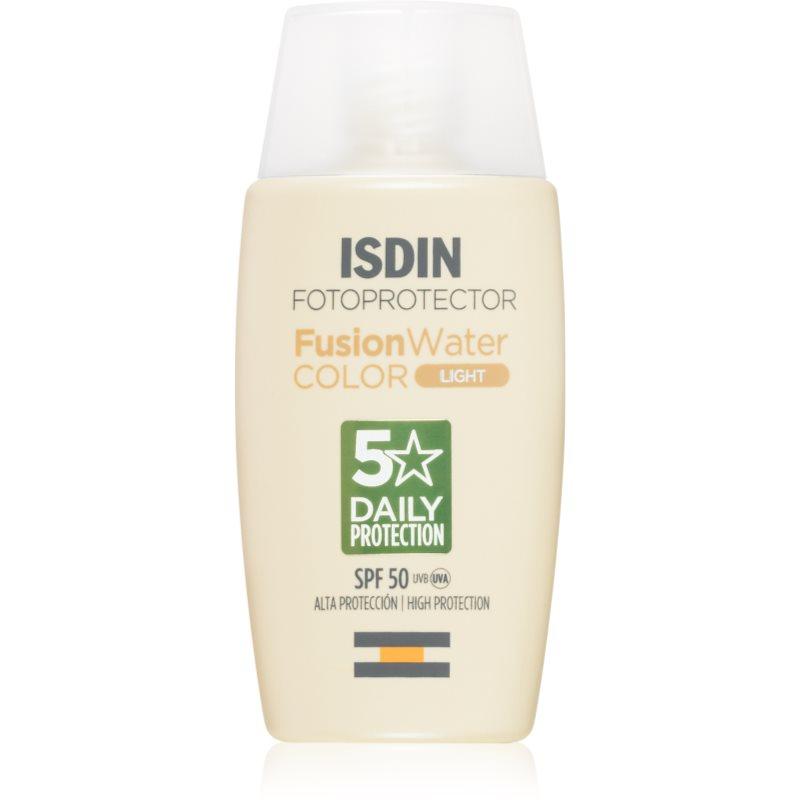 ISDIN Fusion Water opalovací fluid na obličej SPF 50 odstín light 50 ml