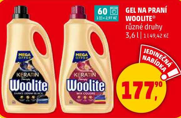 GEL NA PRANÍ WOOLITE různé druhy, 3,6 l