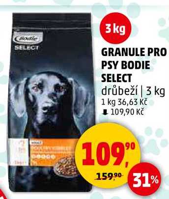 GRANULE PRO PSY BODIE SELECT drůbeží, 3 kg 