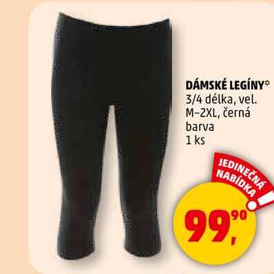 DÁMSKÉ LEGÍNY 3/4 délka, vel. M-2XL, černá barva, 1 ks 