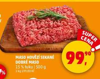 MASO HOVĚZÍ SEKANÉ DOBRÉ MASO, 500 g  