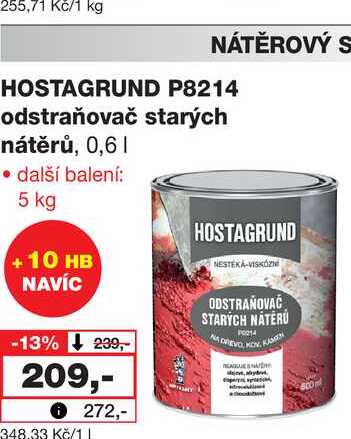 HOSTAGRUND P8214 odstraňovač starých nátěrů, 0,6l