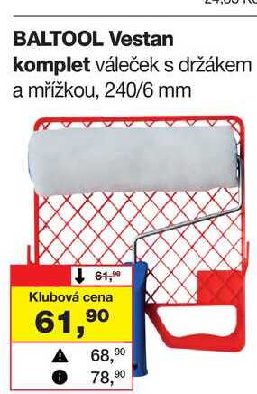 BALTOOL Vestan komplet váleček s držákem a mřížkou, 240/6 mm