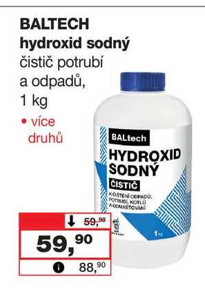 BALTECH hydroxid sodný čistič potrubí a odpadů, 1 kg 
