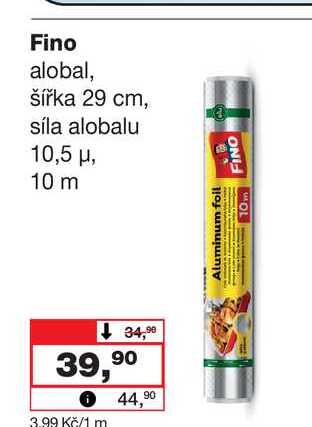 Fino alobal, šířka 29 cm, síla alobalu 10,5 μ, 10 m 