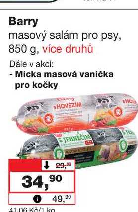 Barry masový salám pro psy, 850 g