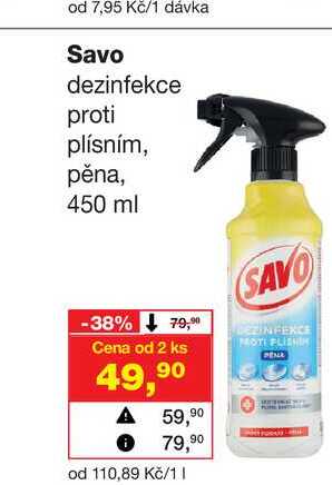 Savo dezinfekce proti plísním, pěna, 450 ml 