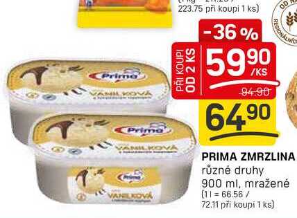 PRIMA ZMRZLINA různé druhy 900 ml, mražené 