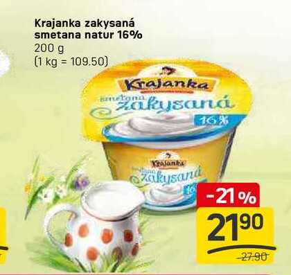 Krajanka zakysaná smetana natur 16% 200 g