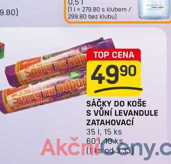 SÁČKY DO KOŠE S VŮNÍ LEVANDULE ZATAHOVACÍ 35 I, 15 ks