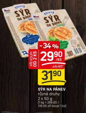 SÝR NA PÁNEV různé druhy 2 x 50 g