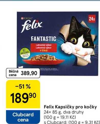 Felix Kapsičky pro kočky, 24× 85 g 
