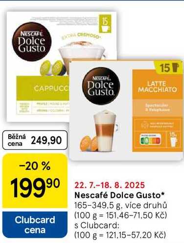 Nescafé Dolce Gusto, 165-349.5 g, více druhů  