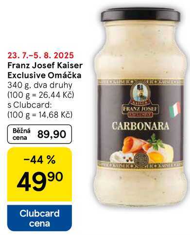 Franz Josef Kaiser Exclusive Omáčka, 340 g, dva druhy 