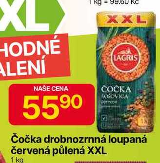 LAGRIS Čočka drobnozrnná loupaná červená půlená XXL 1 kg 