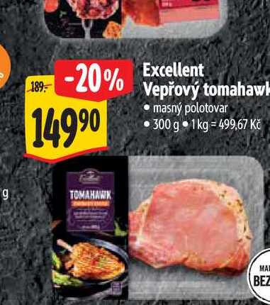  Excellent Vepřový tomahawk 300 g