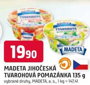MADETA JIHOČESKÁ TVAROHOVÁ POMAZÁNKA 135 g 