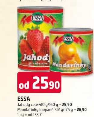 ESSA Mandarinky loupané 312 g/175 g