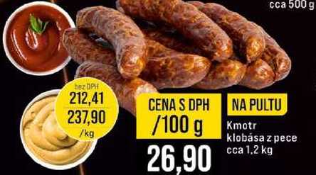 Kmotr klobása z pece cca 1,2 kg 100g